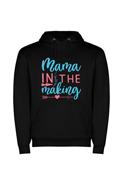 iLovePrints Mama's Maternal Muse Φούτερ με κουκούλα σε χρώμα Μαύρο