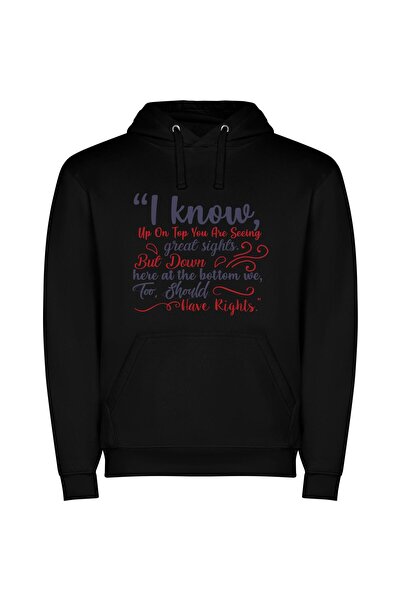 iLovePrints Top View, Equal Rights Φούτερ με κουκούλα σε χρώμα Μαύρο
