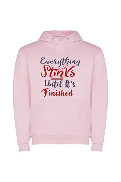 iLovePrints Neat Until Finished: Inspired Φούτερ με κουκούλα σε χρώμα Ροζ
