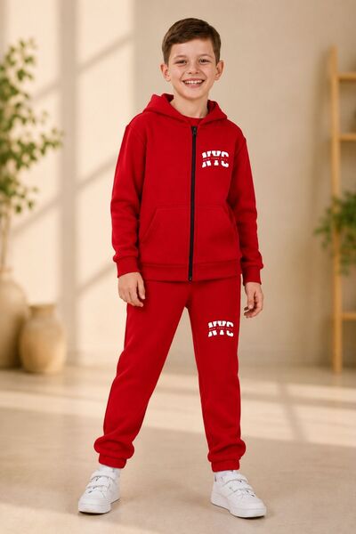 armicem Set de trening cu fermoar și imprimeu Armikids School Fashion