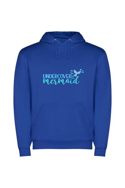 iLovePrints Diving Mermaid Majesty Φούτερ με κουκούλα σε χρώμα Μπλε