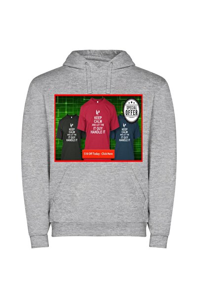 iLovePrints Calm IT Specialist Exclusive Φούτερ με κουκούλα σε χρώμα Γκρι