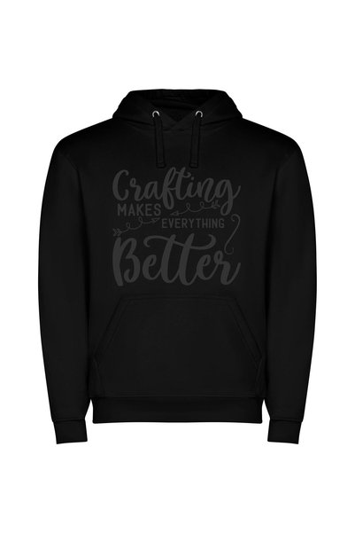 iLovePrints Crafting Wonders Unleashed Φούτερ με κουκούλα σε χρώμα Μαύρο