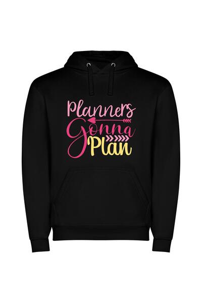 iLovePrints Colorful Planning Odyssey Φούτερ με κουκούλα σε χρώμα Μαύρο