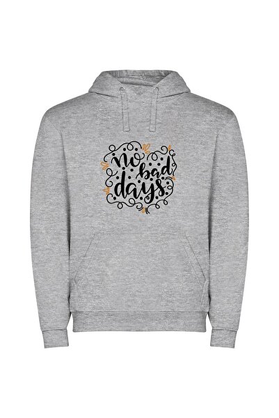 iLovePrints Elevated Monochrome Lettering: No Bad Days Φούτερ με κουκούλα σε ...