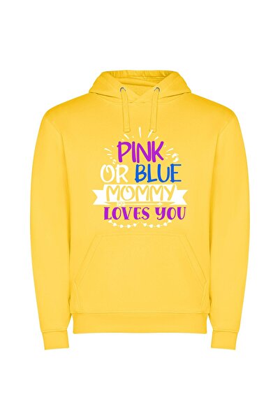iLovePrints Vibrant Love & Colors Φούτερ με κουκούλα σε χρώμα Κίτρινο