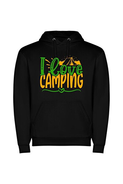 iLovePrints Tentastic Glamp-camp Delight Φούτερ με κουκούλα σε χρώμα Μαύρο