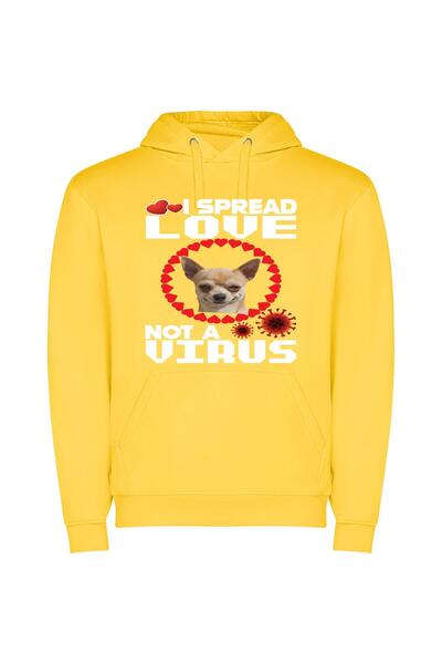 iLovePrints Corona-Chi Happiness Φούτερ με κουκούλα σε χρώμα Κίτρινο