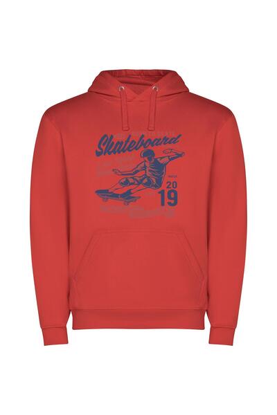 iLovePrints Airborne Skater Style Φούτερ με κουκούλα σε χρώμα Κόκκινο