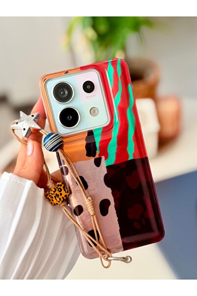 Go Aksesuar Xiaomi Redmi Note 13 Pro 5g Uyumlu SHİNE Charm LEOPAR Tasarımlı S...