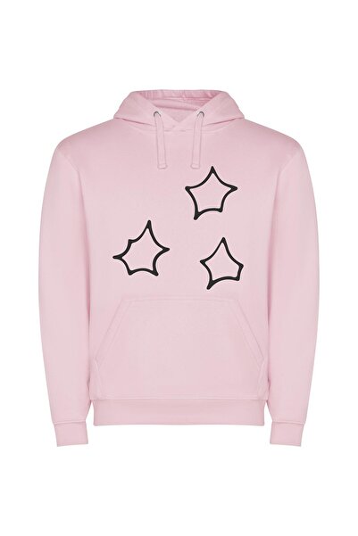iLovePrints Starry Background Chic Φούτερ με κουκούλα σε χρώμα Ροζ