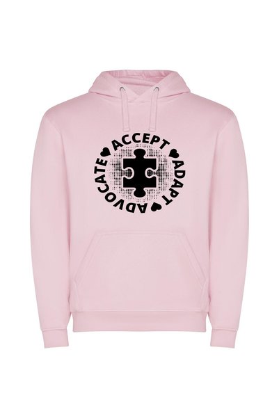 iLovePrints Puzzle-Piece Monochrome Logo Φούτερ με κουκούλα σε χρώμα Ροζ