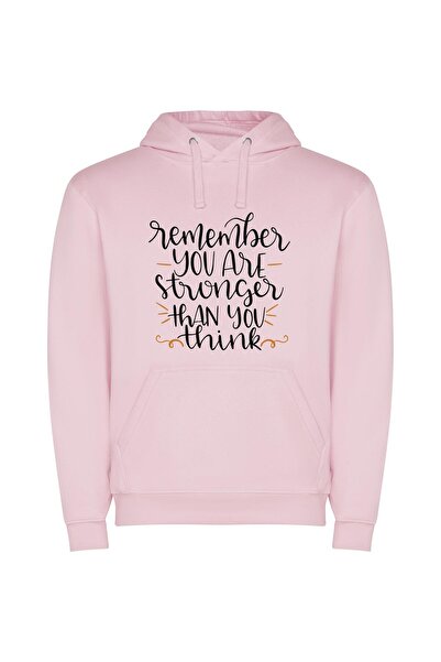 iLovePrints Unleash Your Inner Strength Φούτερ με κουκούλα σε χρώμα Ροζ