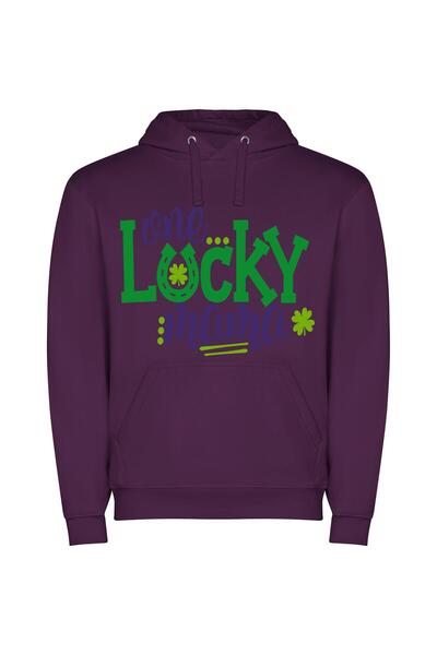 iLovePrints Lucky Mama's Vibrant Oasis Φούτερ με κουκούλα σε χρώμα Μωβ