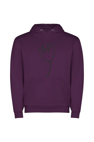 iLovePrints Ink Blossom Silhouette Φούτερ με κουκούλα σε χρώμα Μωβ