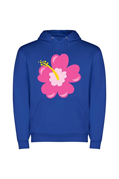 iLovePrints Blooming Colors Φούτερ με κουκούλα σε χρώμα Μπλε
