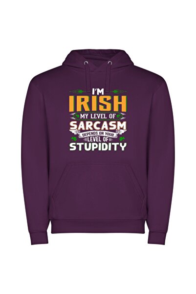 iLovePrints Irish Sarcasm: Shamrocked Sophistication Φούτερ με κουκούλα σε χρ...