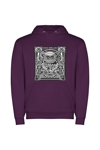 iLovePrints Space Suit Skeletor: Cosmic Portrait Φούτερ με κουκούλα σε χρώμα Μωβ