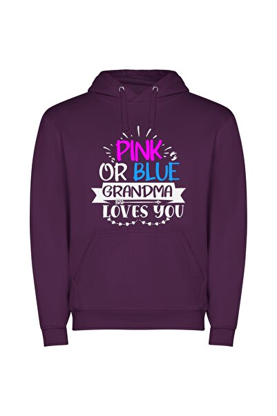 iLovePrints Colorful Love from Grandma Φούτερ με κουκούλα σε χρώμα Μωβ