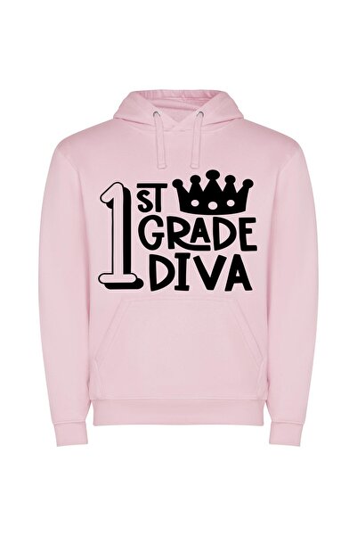 iLovePrints Monochrome Grade Diva Φούτερ με κουκούλα σε χρώμα Ροζ