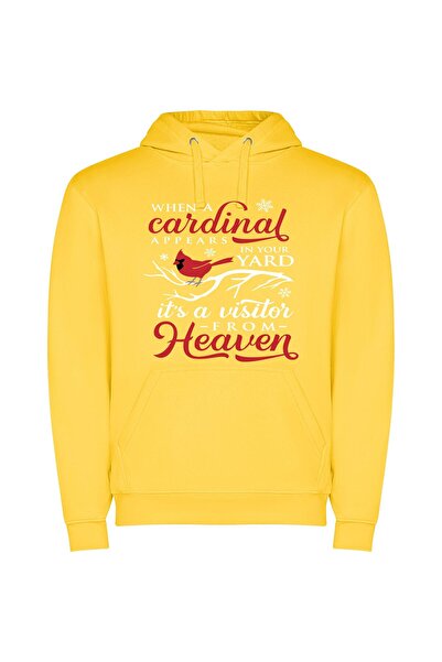 iLovePrints Flying Colorful Heavenly Cards Φούτερ με κουκούλα σε χρώμα Κίτρινο