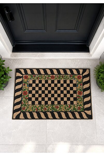 homepera Vena Vintage Dama Paspas - Dış Kapı Paspası Kapı Önü Paspası 40x60