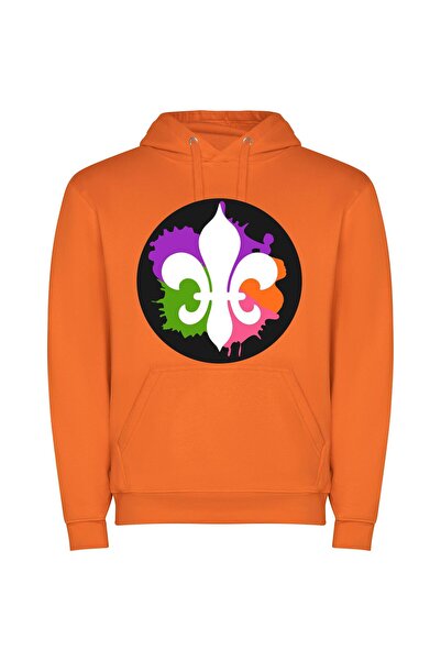 iLovePrints Mardi Ink: Color Splash Φούτερ με κουκούλα σε χρώμα Πορτοκαλί