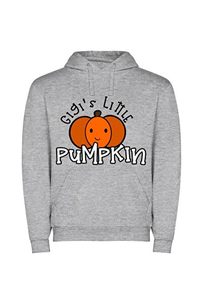 iLovePrints Pumpkin Haven: Halloween Harvest Φούτερ με κουκούλα σε χρώμα Γκρι