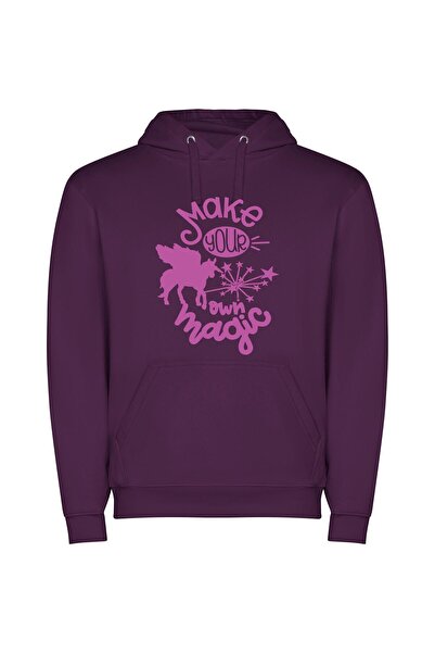 iLovePrints Enchanting Unicorn Magic Φούτερ με κουκούλα σε χρώμα Μωβ