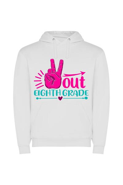 iLovePrints Pink Grade Drive Out Φούτερ με κουκούλα σε χρώμα Λευκό