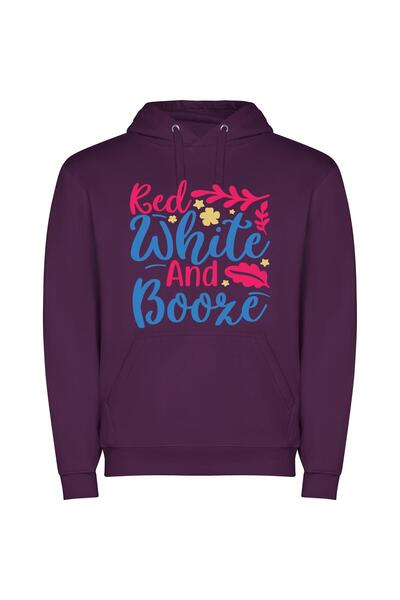 iLovePrints Colorful Booze Fusion Φούτερ με κουκούλα σε χρώμα Μωβ
