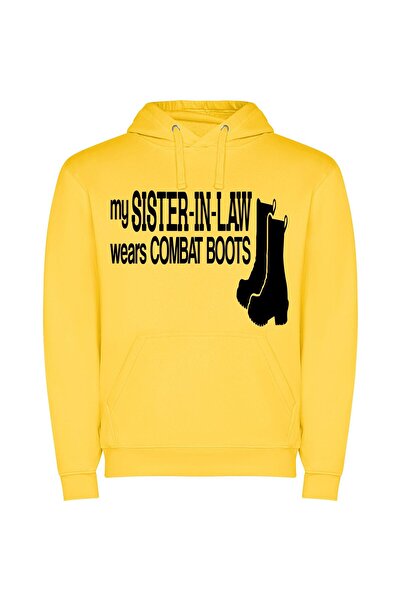 iLovePrints Chic Combat Chameleon Φούτερ με κουκούλα σε χρώμα Κίτρινο