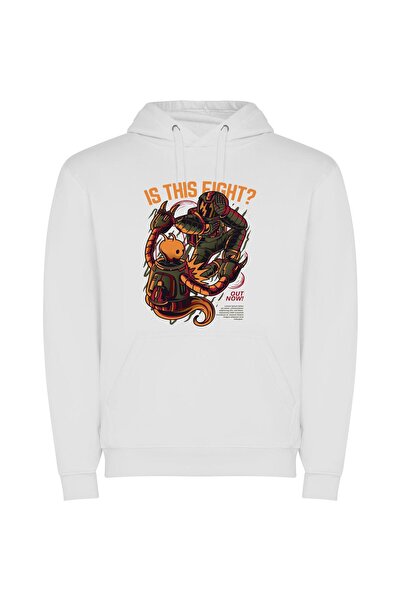 iLovePrints Cosmic Aquatic Encounter Φούτερ με κουκούλα σε χρώμα Λευκό
