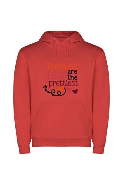 iLovePrints Charming Girls Only, Thanks! Φούτερ με κουκούλα σε χρώμα Κόκκινο