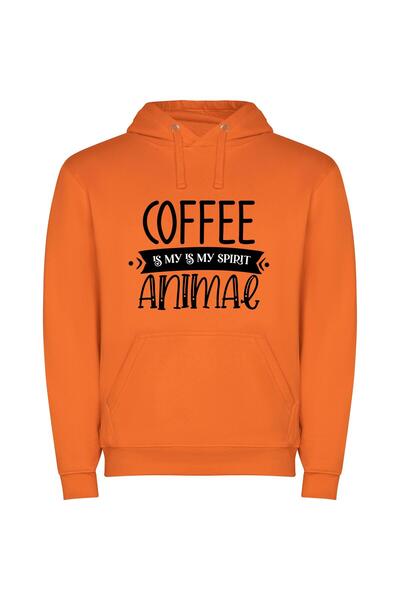 iLovePrints Caffeine's Charmed Animal Φούτερ με κουκούλα σε χρώμα Πορτοκαλί