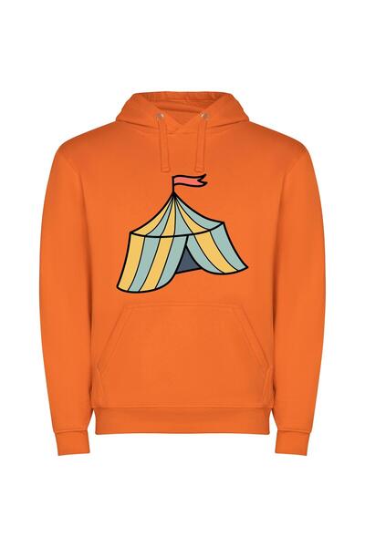iLovePrints Flag-adorned Circus Extravaganza Φούτερ με κουκούλα σε χρώμα Πορτ...