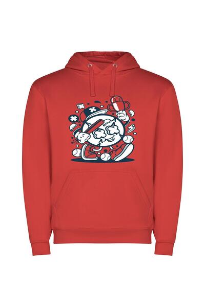 iLovePrints Elegant Lineart Mascot Illustration Φούτερ με κουκούλα σε χρώμα Κ...