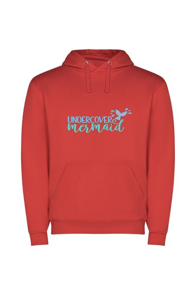 iLovePrints Diving Mermaid Majesty Φούτερ με κουκούλα σε χρώμα Κόκκινο