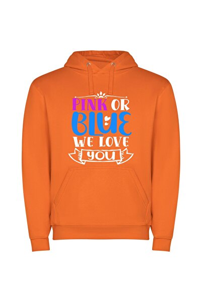 iLovePrints Vibrant Neon Color Palette Φούτερ με κουκούλα σε χρώμα Πορτοκαλί