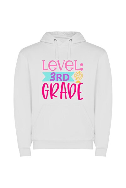 iLovePrints GradeStack: Next-Level Learning Φούτερ με κουκούλα σε χρώμα Λευκό