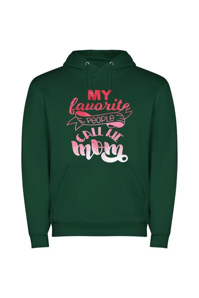 iLovePrints Beloved: Mom, Friend, Grandma Φούτερ με κουκούλα σε χρώμα Πράσινο