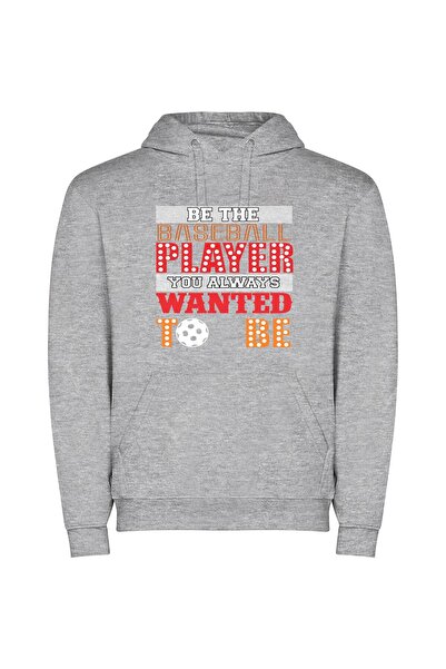 iLovePrints Dream Ballplayer Art Collection Φούτερ με κουκούλα σε χρώμα Γκρι