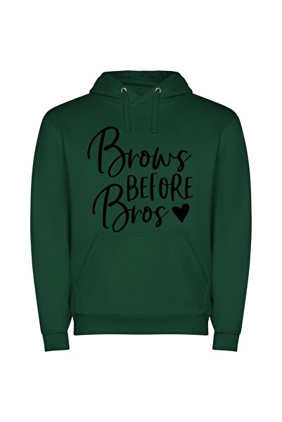 iLovePrints Brows over Bros: Elegantly Defined Φούτερ με κουκούλα σε χρώμα Πρ...