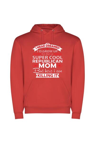 iLovePrints Super Cool Grown-Up Φούτερ με κουκούλα σε χρώμα Κόκκινο