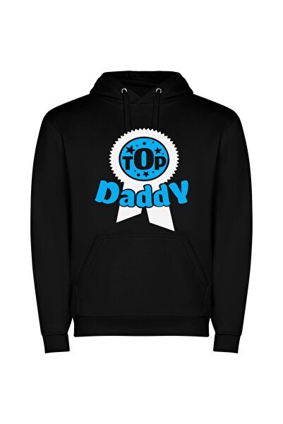 iLovePrints Daddy's Hottest Trend: Top Blue Badge Φούτερ με κουκούλα σε χρώμα...