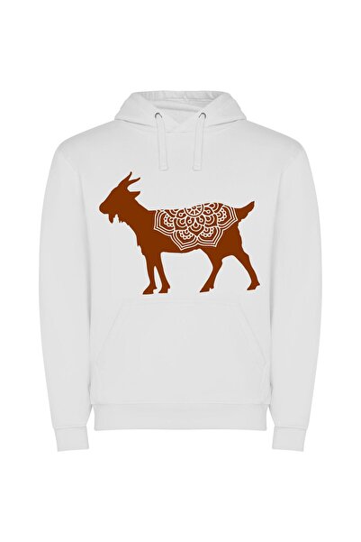 iLovePrints Whimsical Persian Fusion Design Φούτερ με κουκούλα σε χρώμα Λευκό