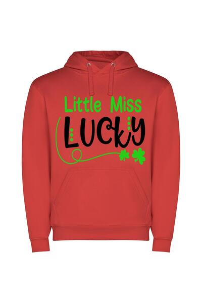 iLovePrints Lively Little Miss Fortune Φούτερ με κουκούλα σε χρώμα Κόκκινο