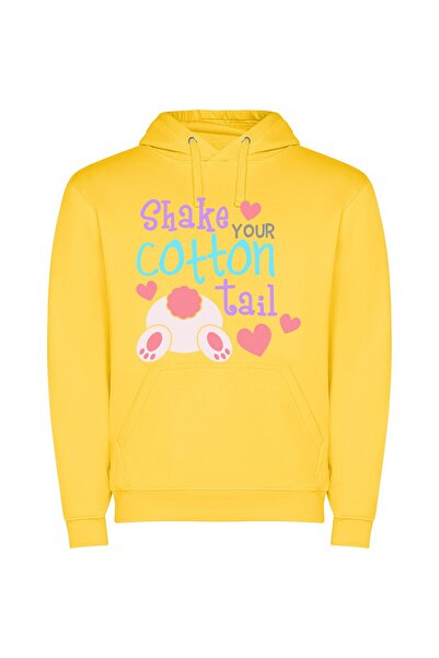 iLovePrints Fancy Fabulous Furry Tails Φούτερ με κουκούλα σε χρώμα Κίτρινο