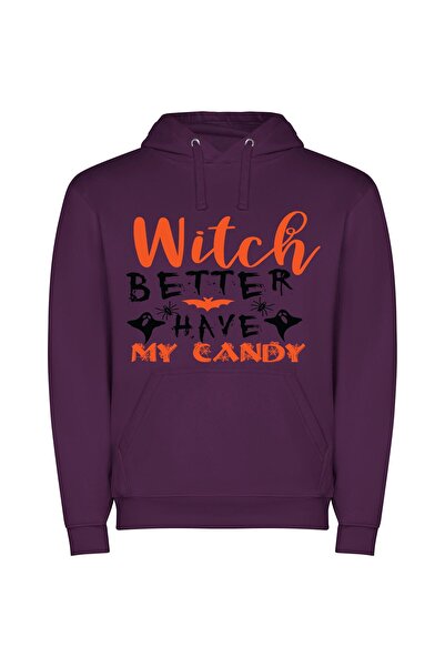 iLovePrints Candy Witchcore Wonderland Φούτερ με κουκούλα σε χρώμα Μωβ