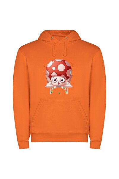 iLovePrints Woodland Whimsy: Mushroom Madness Φούτερ με κουκούλα σε χρώμα Πορ...